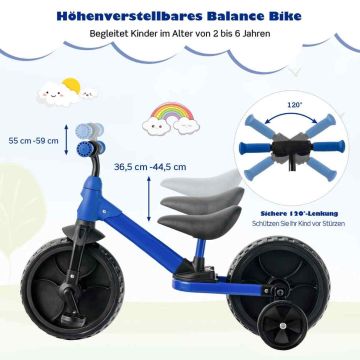 Multifunctional children's tricycle, 4 modes