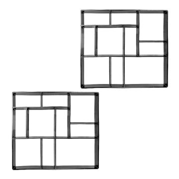 Korduvkasutatavate sillutusvormide komplekt Relaxdays, 2 tk, Must, 4 × 45 × 40 cm