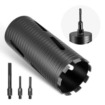 Алмазная коронка для сверления VEVOR, M16, 3 адаптера, Ø 102 × 241 мм