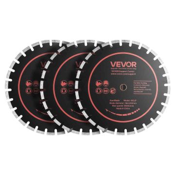 Алмазные диски VEVOR 410JP, 3 шт, чёрные/оранжевые