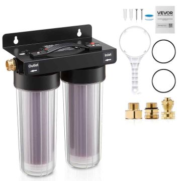 Deioniseeritud vee süsteem VEVOR PRS-101XC, 2 × 0,5 l vaiku, 240 × 130 × 340 mm