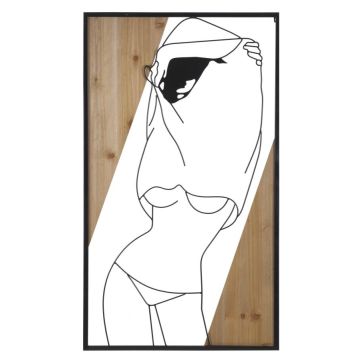 Dekoratiivne seinapaneel Strip B, Must/pruun, 50 × 90 × 2 cm