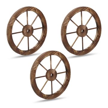 Dekoratiivsete vankrirataste komplekt Relaxdays 10046799.0, 3 tk, Ø 40 × 2,5 cm
