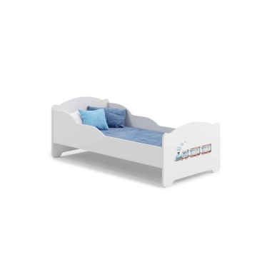 Детская кровать Michas с матрасом 164 см x 85 см x 63 см, поезд