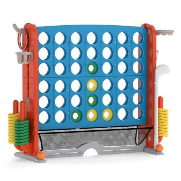 Large Connect 4 Floor Game Set with Golf and 42 Rings, Light Blue