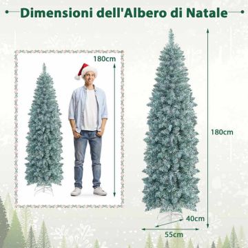 Artificial Christmas tree, 250 LED bulbs, 180 × 55 cm