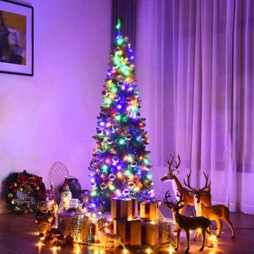 Artificial Christmas tree, 250 colored LED lights, 67 × 198 cm