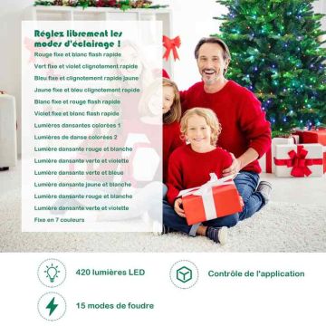 Artificial Christmas tree, 420 LED lights, 118 × 180 cm