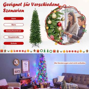 Artificial Christmas tree, 648 branch tops, 270 LEDs, 74 × 180 cm
