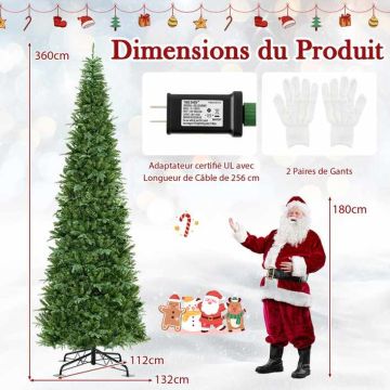 Artificial Christmas tree, 800 LED lights, 5 parts, Ø 360 × 360 cm