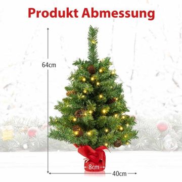 Mini tehiskuusk, 50 LED-valgustit, Roheline, Ø 40,64 × 63,5 cm