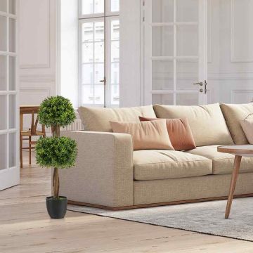 Artificial Boxwood, Double Ball Shape, Green