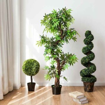 Artificial boxwood spiral tree, Green, 118 × 29 cm