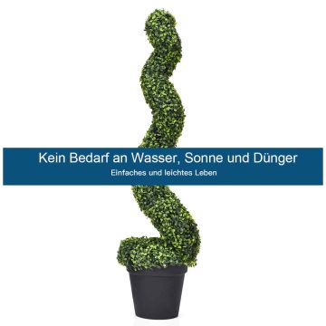 Artificial Spiral Boxwood, 2 pcs, Green, 30.5 × 30.5 × 121.9 cm