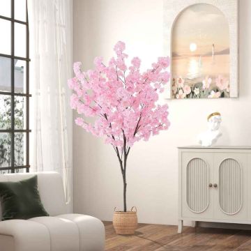Artificial cherry blossom tree, 1170 flowers, Pink, 20.32 × 20.32 × 190 cm