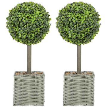 Комплект искусственных самшитов, 2 шт, Ø 15 × 50 см