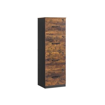 Dokumendikapp VASAGLE, 3 lukustatavat sahtlit, Pruun/must, 41 × 135,5 × 40 cm