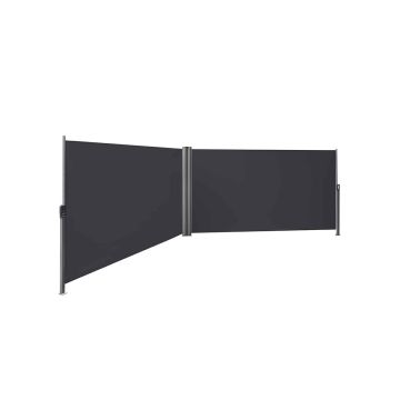 Kahepoolne külgmine varikatus / varikatus 180 x 600 cm, hall