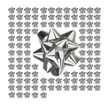 Подарочные банты Relaxdays, 100 шт, Серебристые, Ø 5 × 2 см