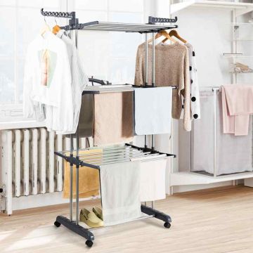 Clothes dryer, 3-tier, 6 wings, 77 × 169 × 50 cm
