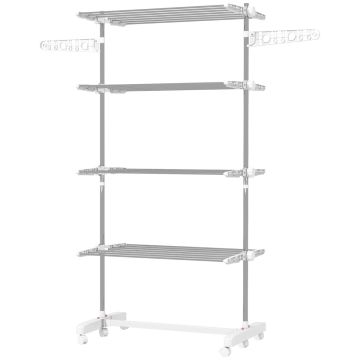 Pesukuivati ​​Homcom 142x55x172cm., hõbedane/valge