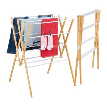 Pesukuivatusrest Relaxdays, 4 astet, 12 pulka, 70 × 93 × 62 cm