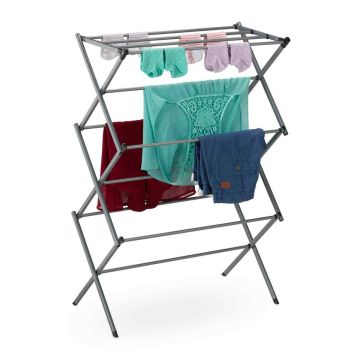 Pesukuivatusrest Relaxdays, tornikujuline, 6 tasandit, 11 pulka, 73 × 105 × 37 cm