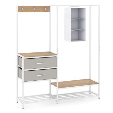 Clothes rack, shelves and 2 drawers, Multicolored, 138 × 161 × 35 cm