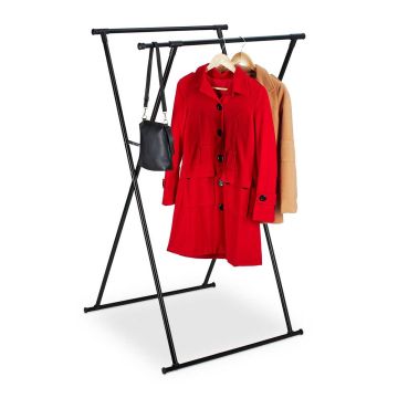 Riidestange Relaxdays, 2 latti, 3 asendit, Must, 135 × 139 × 95 cm