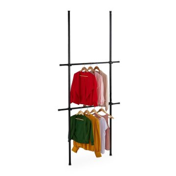 Rõivaste hoiustamissüsteem Relaxdays 10051387.0, 2 reguleeritavat latti, 75–120 × 165–300 × 11 cm