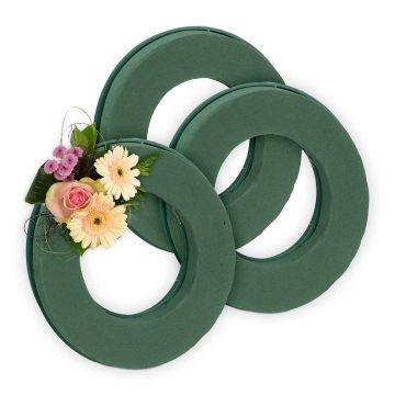 Кольца из флористической пены Relaxdays 10046244.0, 3 шт, Зелёный, Ø 25 × 4 см