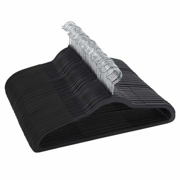 Plastikust riidepuude komplekt 50 tk, must