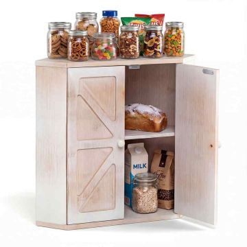 Bread box, corner, double-layer, 30.48 × 40.64 × 30.48 cm