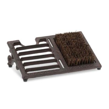 Uksematt Relaxdays 10035804.0, harja ja jalanõude eemaldajaga, Pruun, 33,5 × 12 × 22,5 cm