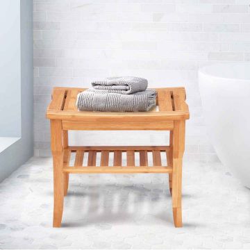 Shower chair, With bottom shelf, 47 × 44 × 26 cm
