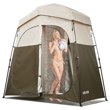 Душевая палатка VEVOR YL-fold tent6, 2 секции, на 2 человек, Серая, 214 × 112 × 213 см