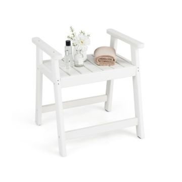 Shower bench, with handles and armrests, 23 × 20.5 × 24 in