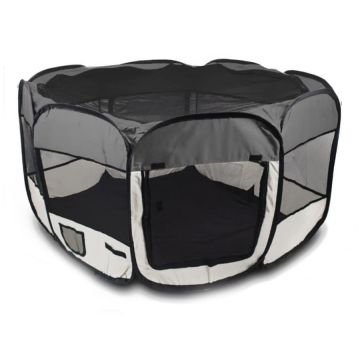 Kokkupandav koera mänguaedik, beež/tumehall