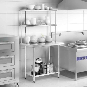 Two-tier shelf, adjustable lower shelf, 91.4 × 85.1 × 30.5 cm