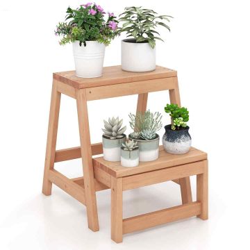 Two-tier folding stool, 2 steps, 50.8 × 39.37 × 44.45 cm