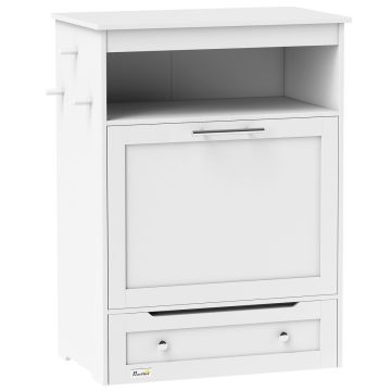 Koertele mõeldud topeltkauss PawHut 61x35.5x82cm, valge/hõbedane