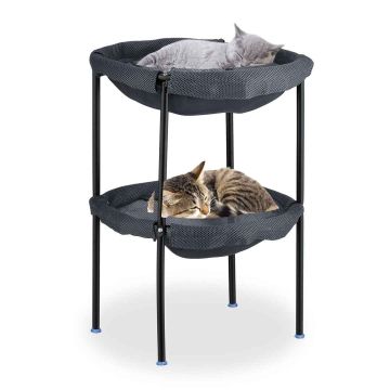 Двухъярусный гамак-лежанка для кошек Relaxdays 10050959.0, до 2 кошек, 41 × 59 × 43 см