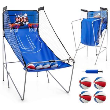 Double Basketball Arcade Game, 8 Modes, 4 Balls, 202 × 107 × 205 cm