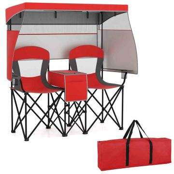 Double outdoor chair, 2 seats, Red, 163 × 72 × 153 cm