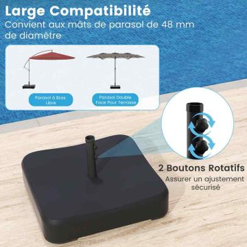 Double patio umbrella, Sand, 426 × 265 × 260 cm