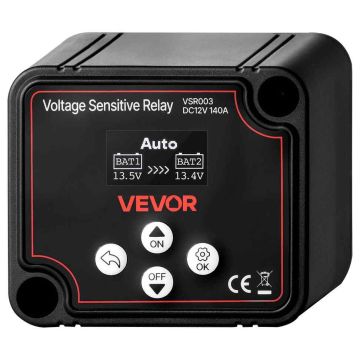 Kahe aku isolaator VEVOR VSR003, 12 V, 140 A, 15 × 11 × 7 cm
