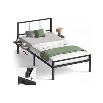 VASAGLE Double Bed, With Shelves