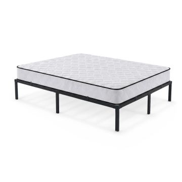 Kaheinimese metallvoodi madratsiga AkordV2, kokkupandav, must, 140 × 200 × 35 cm