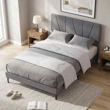 Double bed frame, 140 × 200 cm, 207 × 145 × 95–110 cm