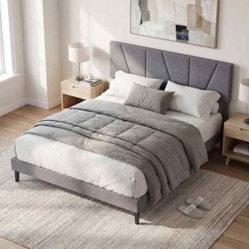 Double bed frame, 160 × 200 cm, 207 × 165 × 95–110 cm